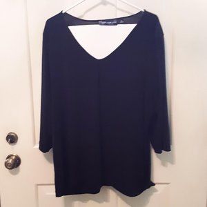 Susan Graver Style liquid knit ¾ Sleeve V neck